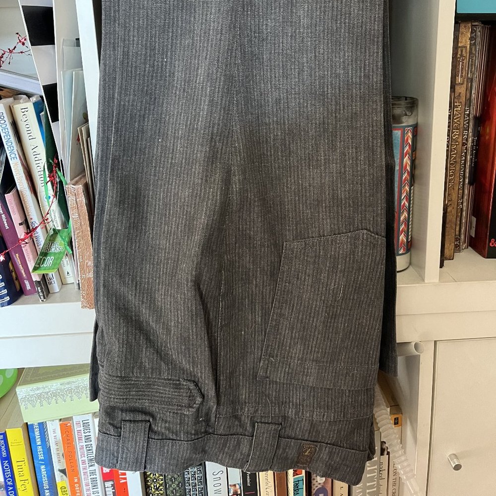 NEW 7 For All Mankind Trouser / Flare Denim, Gray Pinstripe, 32